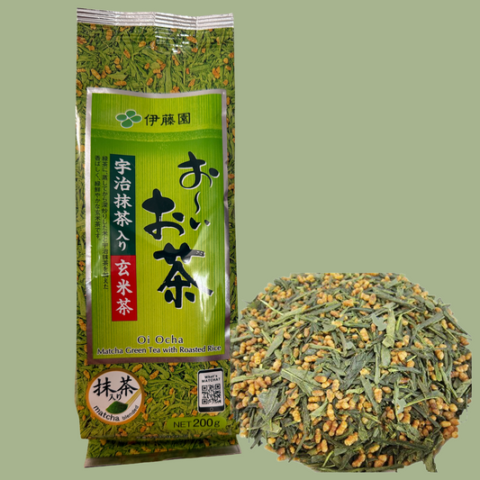 Oi Ocha Matcha Green Tea with Roasted, Leaf (Japanese Tea) Itoen 7.1 oz (200 g)